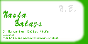 nasfa balazs business card