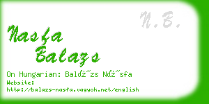 nasfa balazs business card
